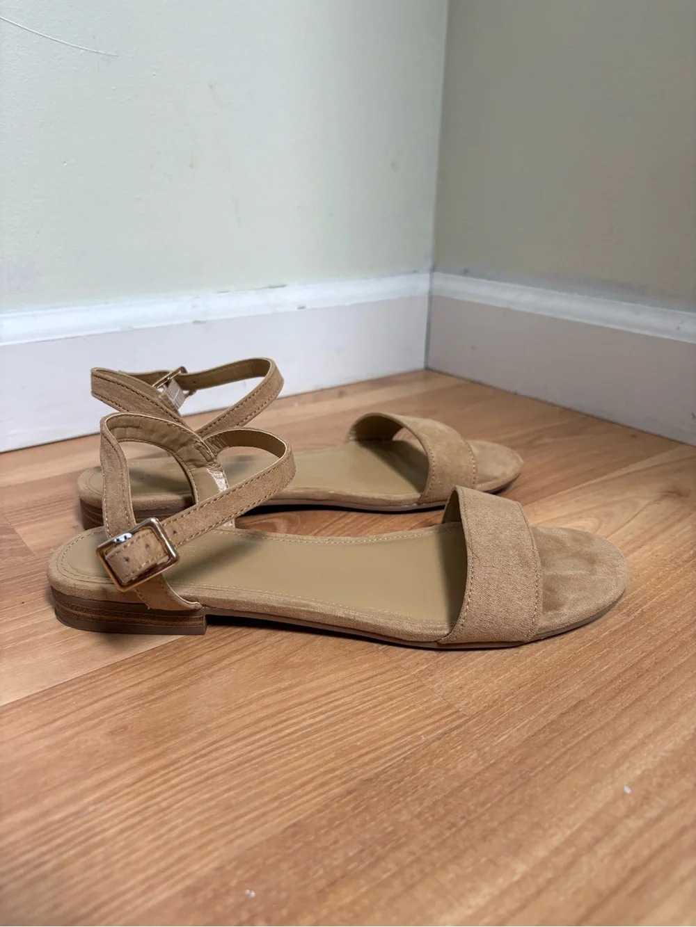 J. Crew Beige Suede Ankle-Strap Sandals
